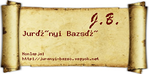 Jurányi Bazsó névjegykártya